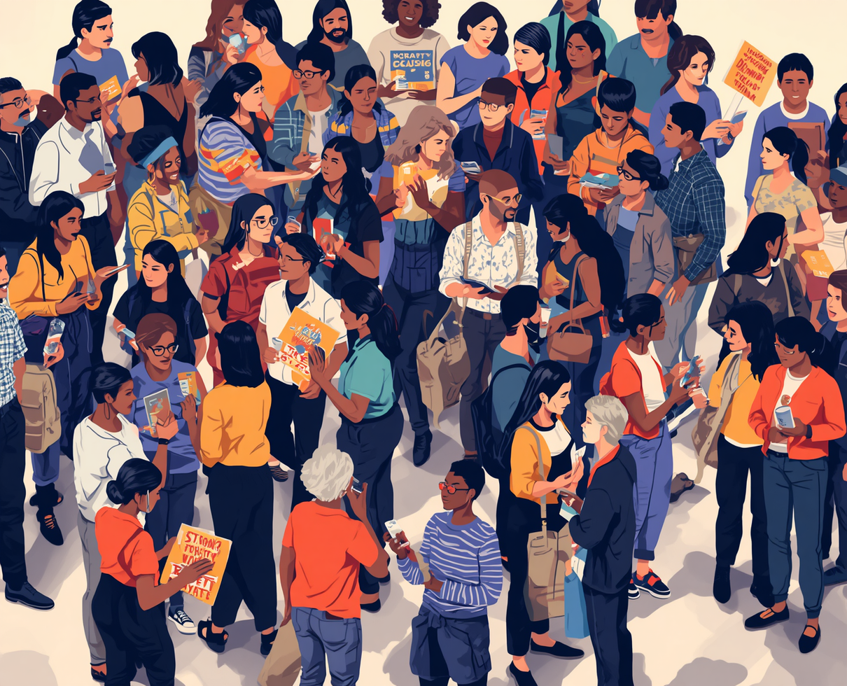 Comunidade diversa reunida